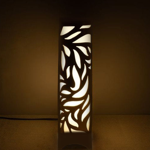Deep Laser Cut Wooden Side Table Lamp For Bedroom